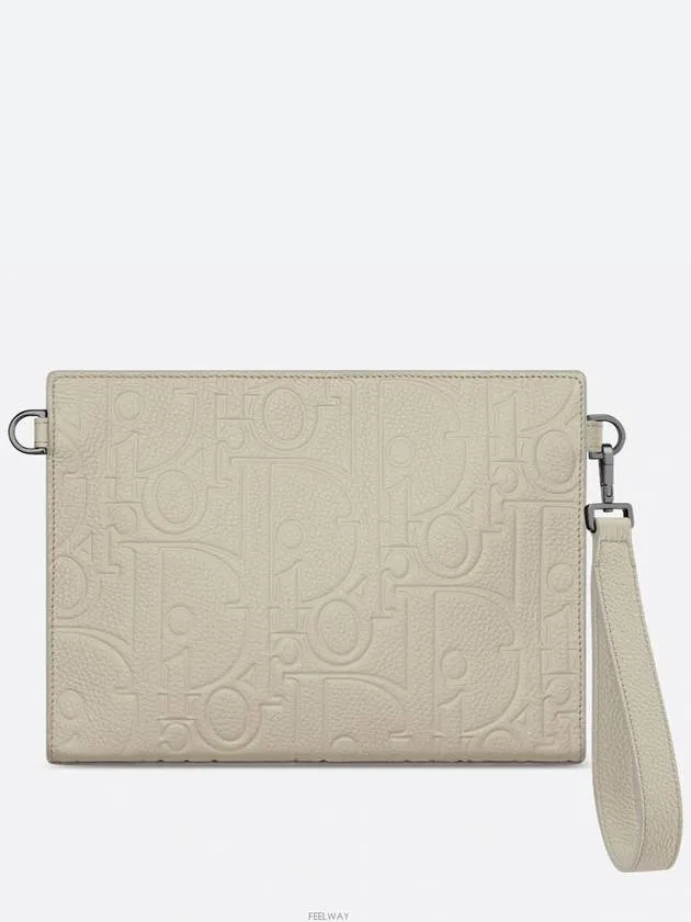 A5 Triangle Pouch Beige Dior Gravity Leather