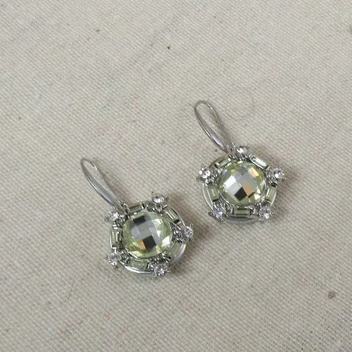 A/B Crystal & Silver Drop Earrings