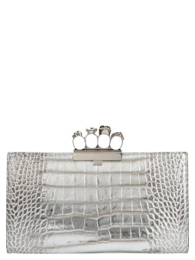 Alexander McQueen Embossed Four Ring Clutch