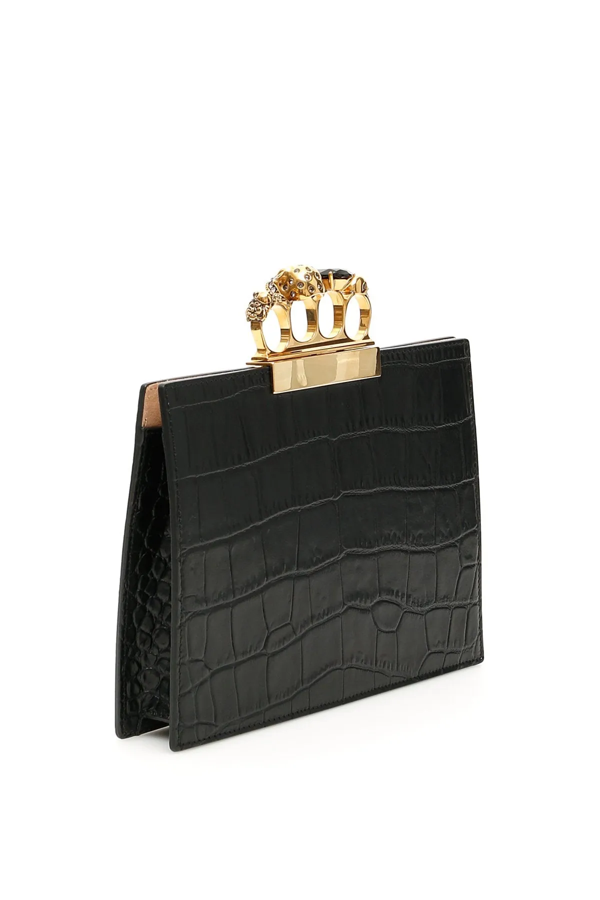 Alexander McQueen Four Ring Embellished Clutch Bag