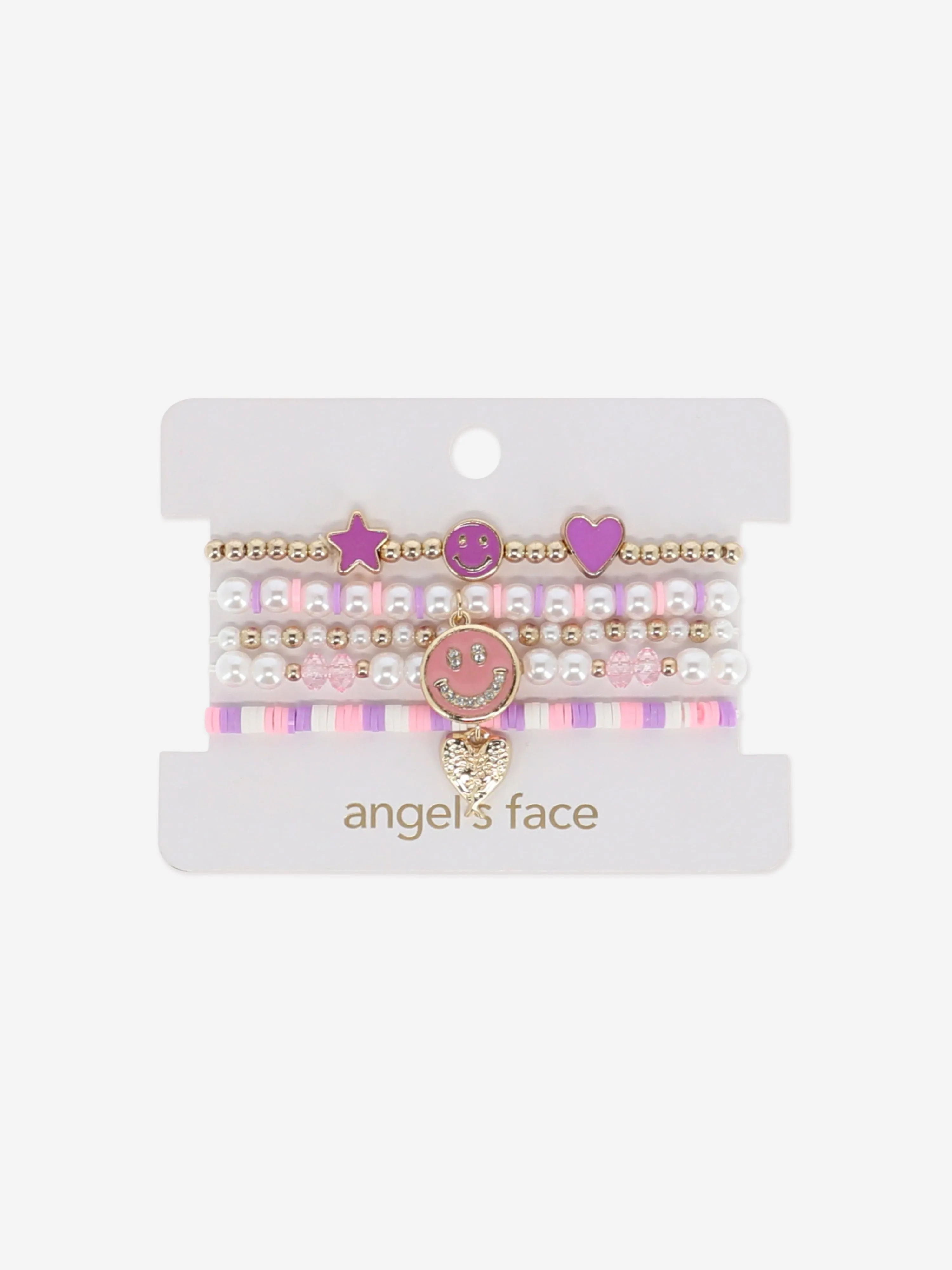 Angels Face Girls Smile Braclet Set in Purple