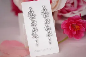 Ashley - Long Statement Crystal Earrings