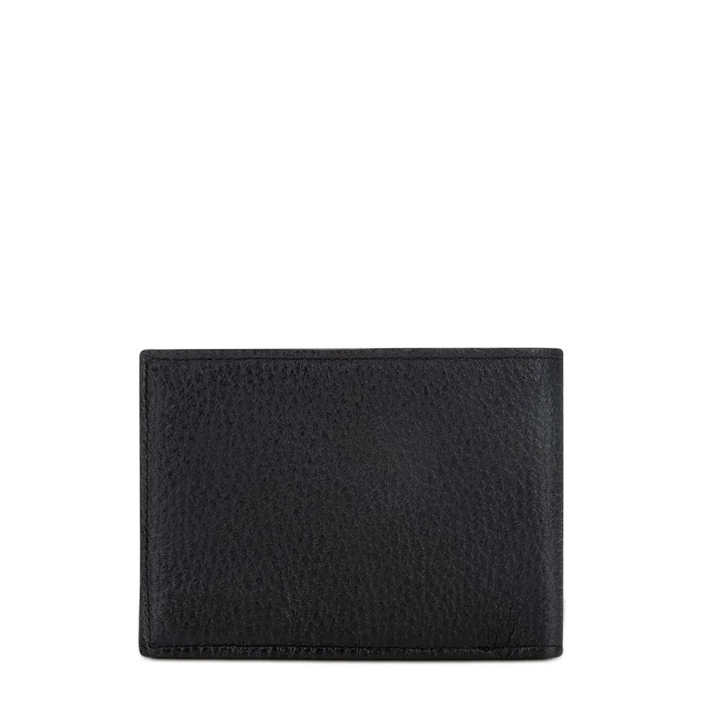 B2910VE - Cuadra black classic deer leather bifold wallet for men