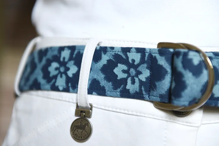 Bold Blue Flowers Fabric Belt