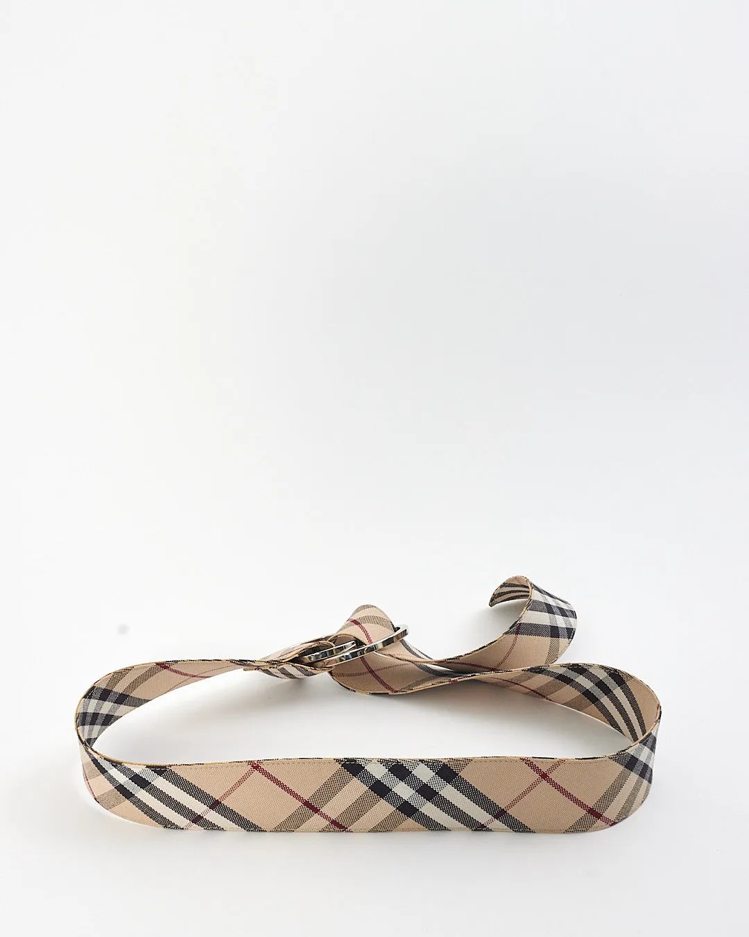 Burberry Beige Nova Check Fabric D-ring Belt