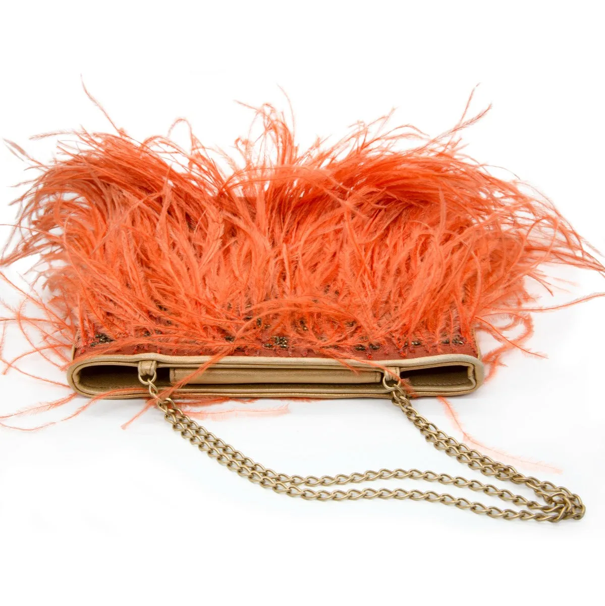 CHANEL Feather Embellished Clutch Bag