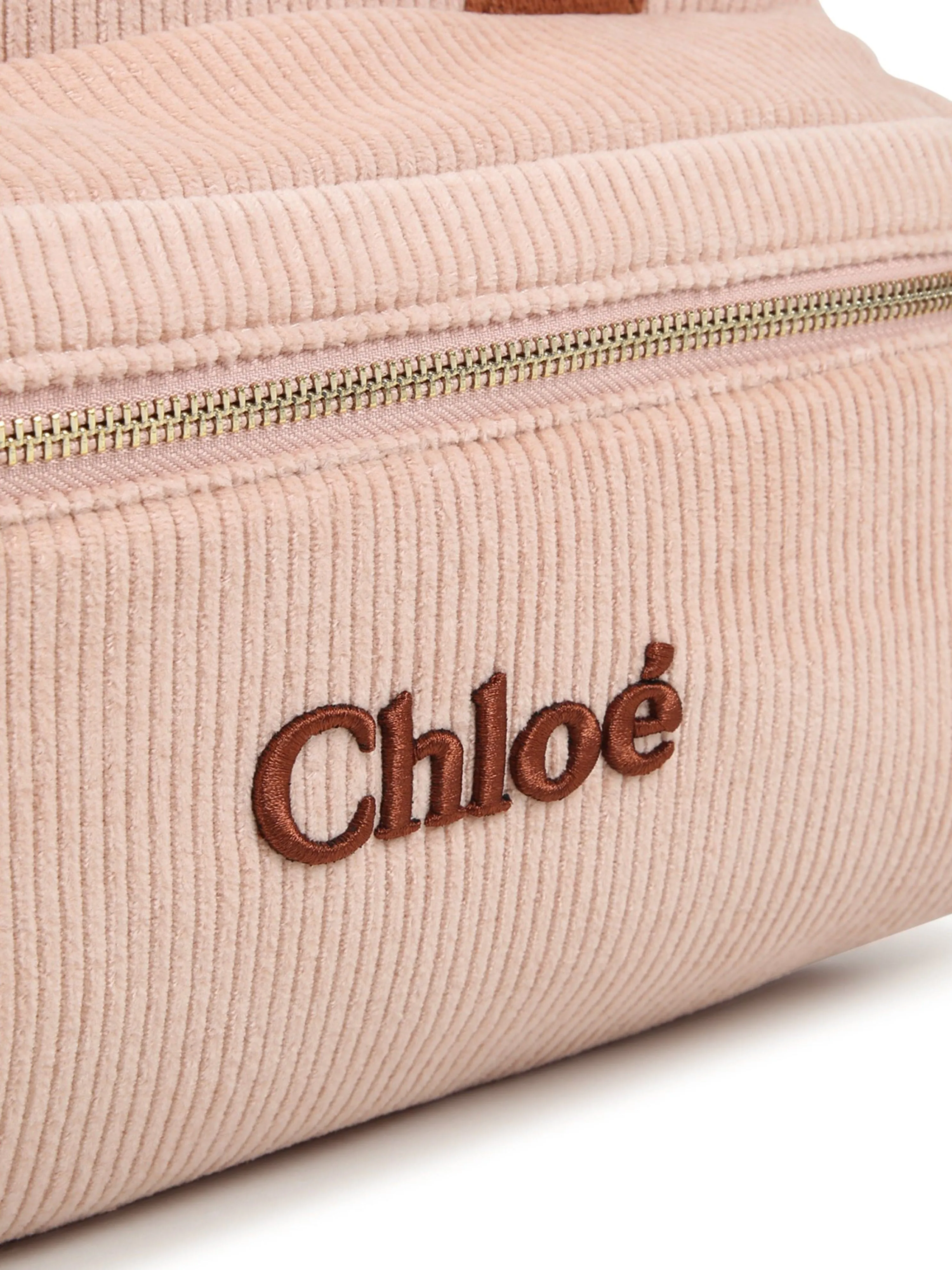 Chloé Girls Corduroy Backpack in Pink (36cm)