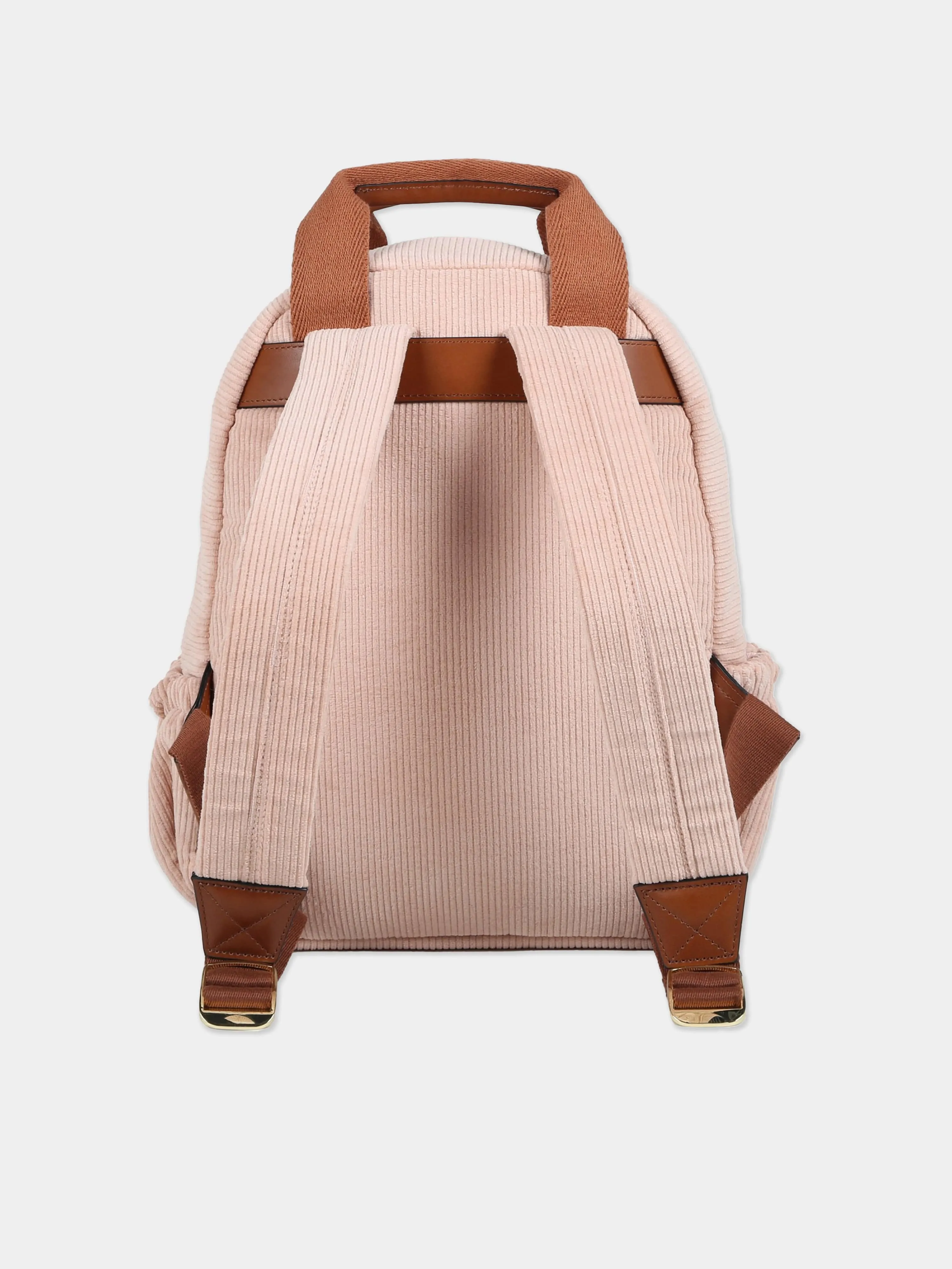 Chloé Girls Corduroy Backpack in Pink (36cm)