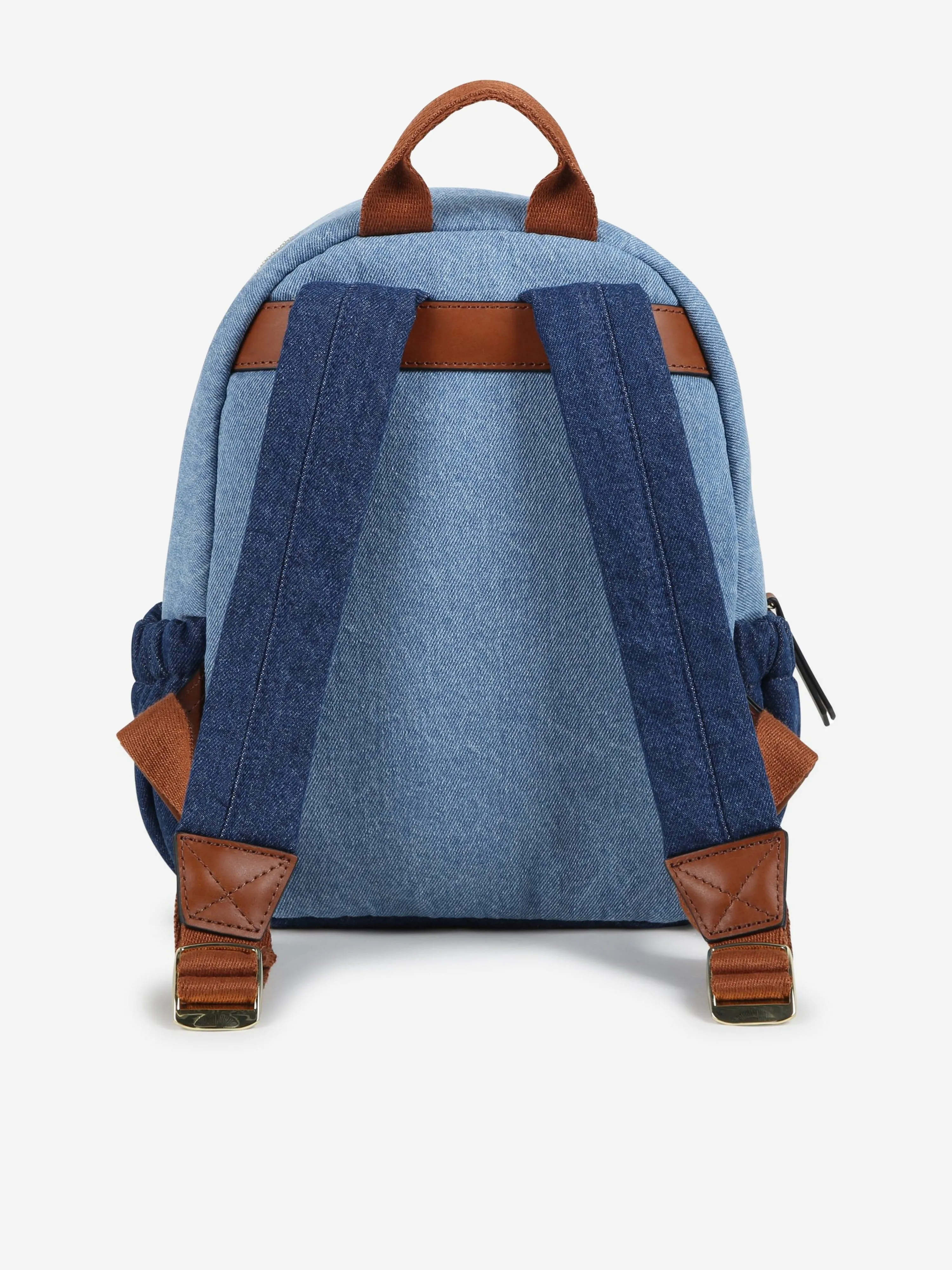 Chloé Girls Denim Logo Backpack in Blue (27cm)