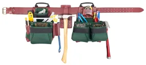 CLC Signature Elite Series 54531 Tool Belt Combo System, 29 to 42 in Waist, 58 in L, Nylon, Green, 17-Pocket :EA: QUANTITY: 1