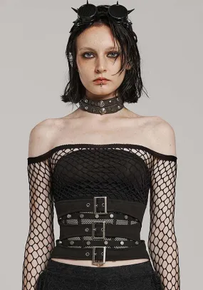 Crimson | MESH BUCKLE CORSET