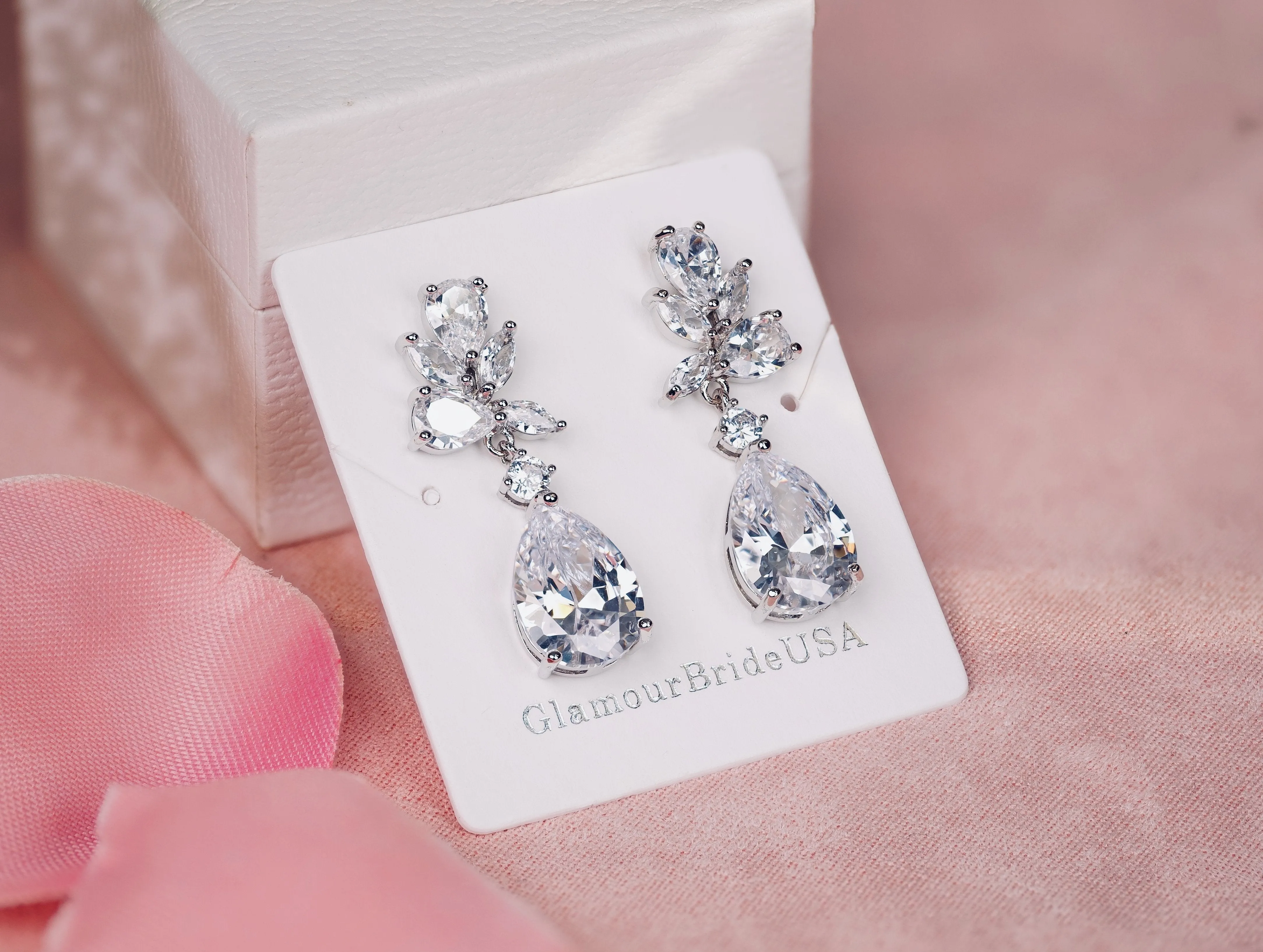 Crystal Drop Earrings - Jessica