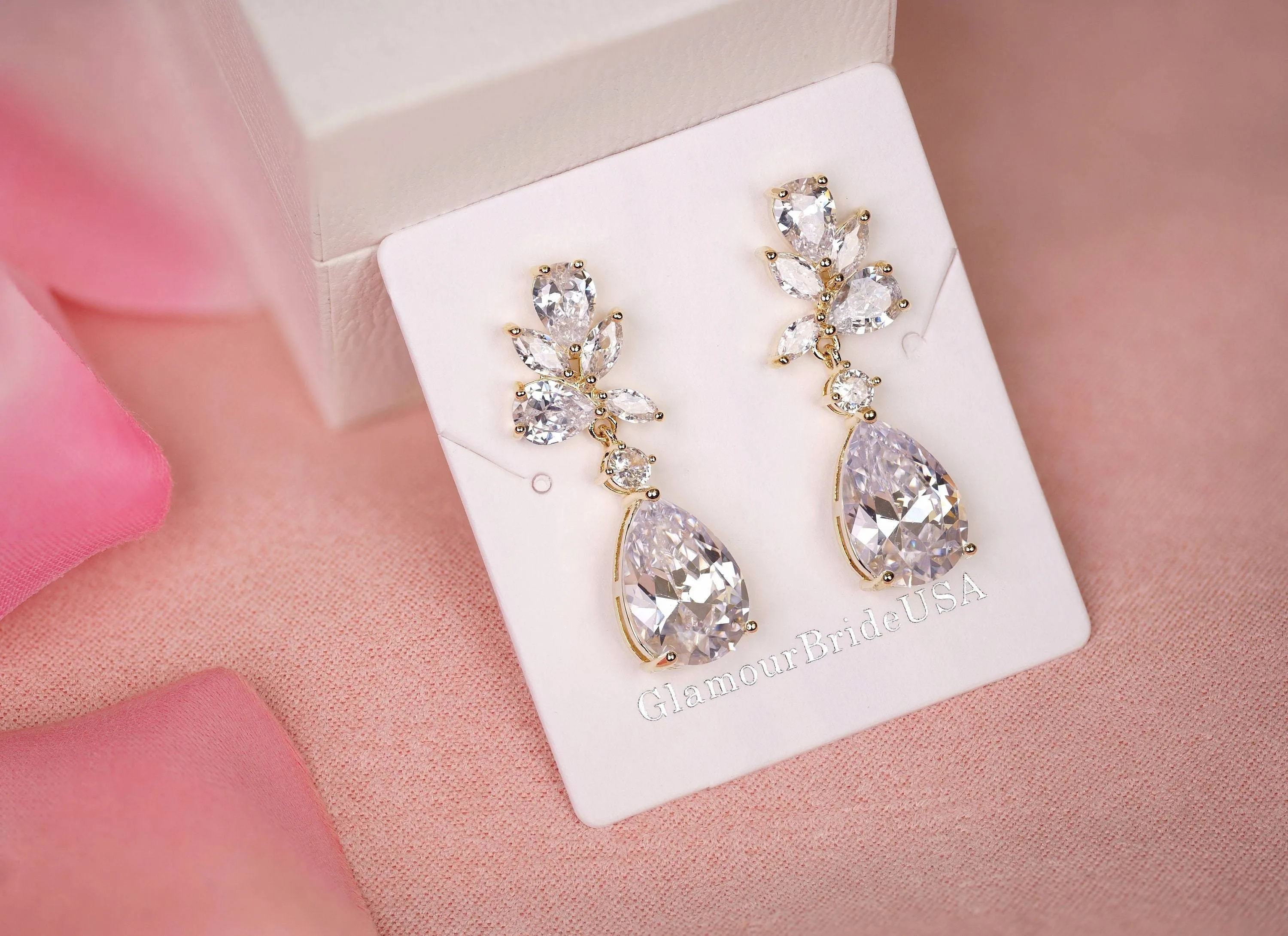 Crystal Drop Earrings - Jessica