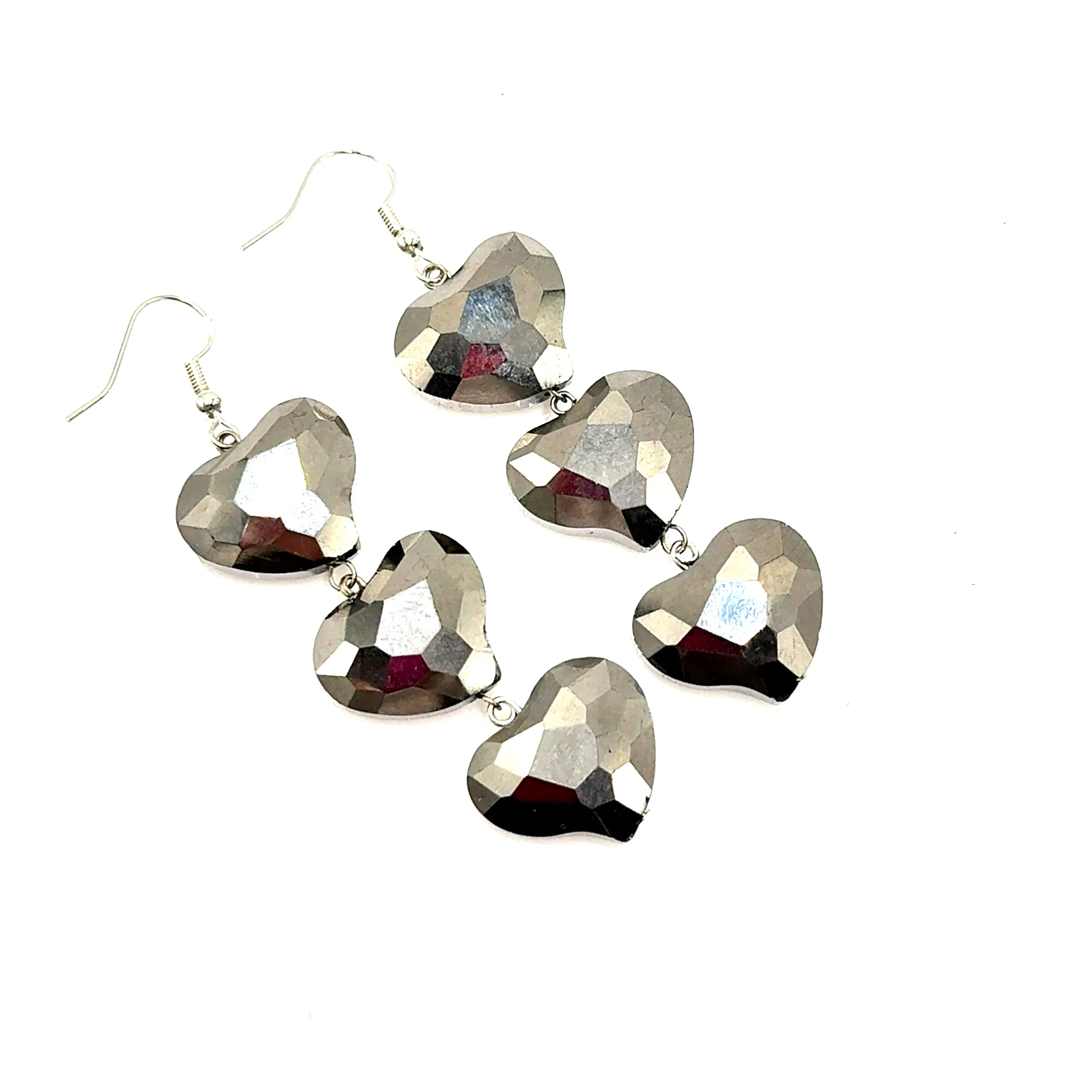 Crystal Heart Sterling Silver Dangle Earring