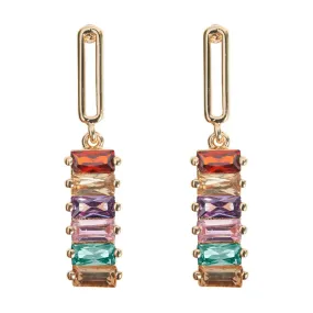 Dangling Colored Stones Earrings