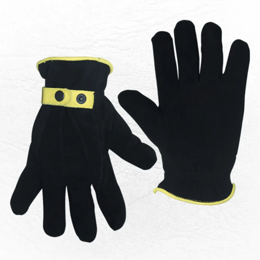 Deerskin Suede Gloves with 3M Thinsulate®  –  Black/Yellow