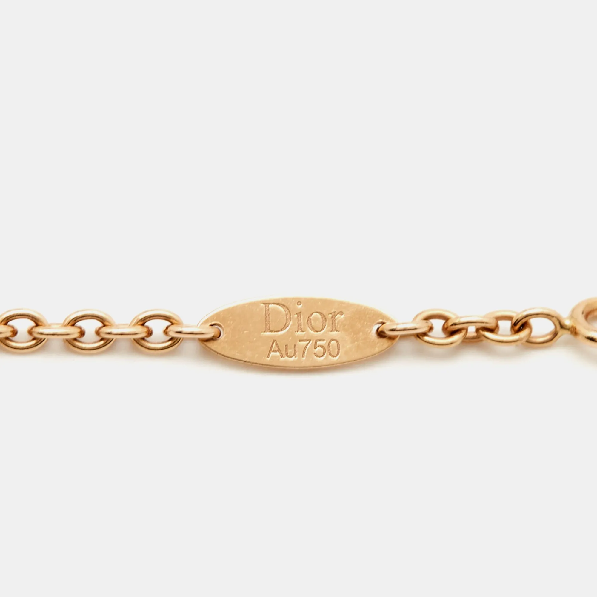 DIOR Large Rose Couture Diamond 18k Rose Gold Necklace