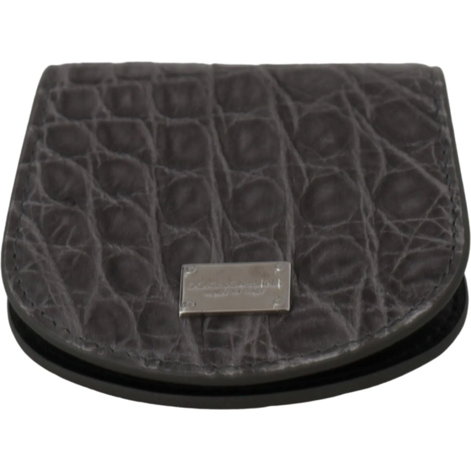 Dolce & Gabbana Exotic Gray Leather Condom Case Wallet