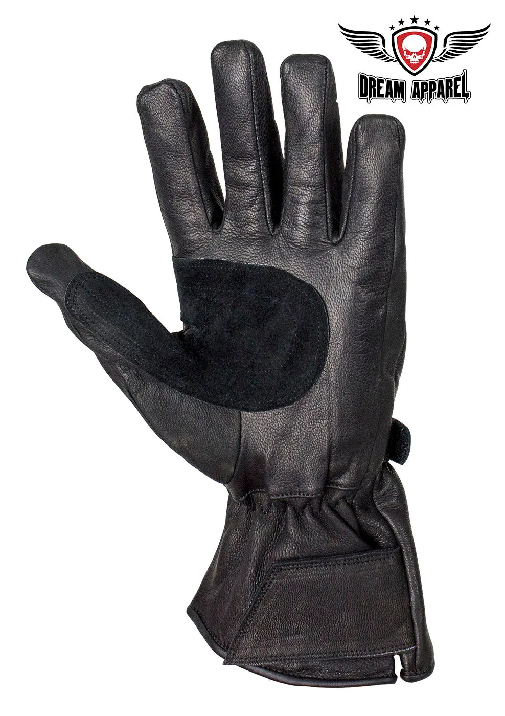 Dream Apparel Men's Leather Gauntlet Gloves With Hard Knuckle Protector