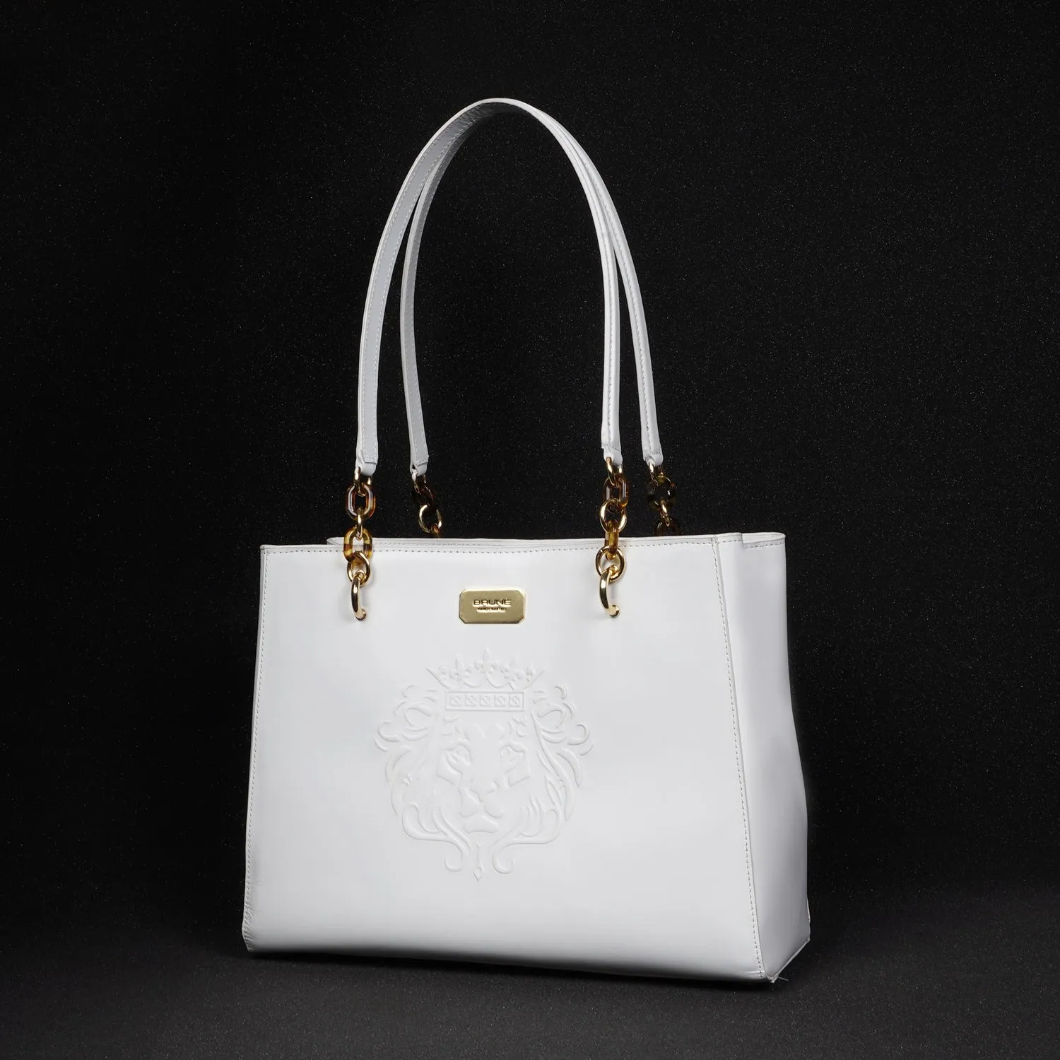 Exotic White Ladies Handbag in Genuine Leather