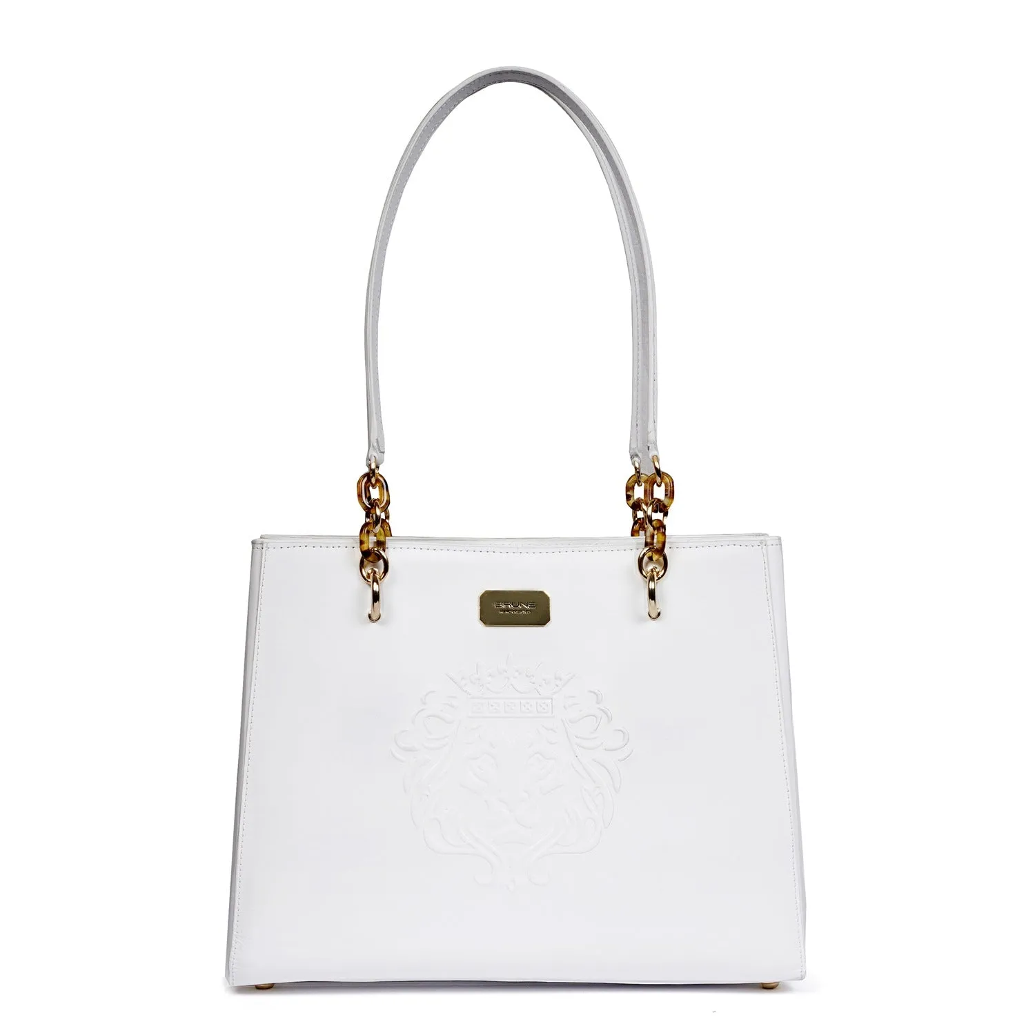 Exotic White Ladies Handbag in Genuine Leather