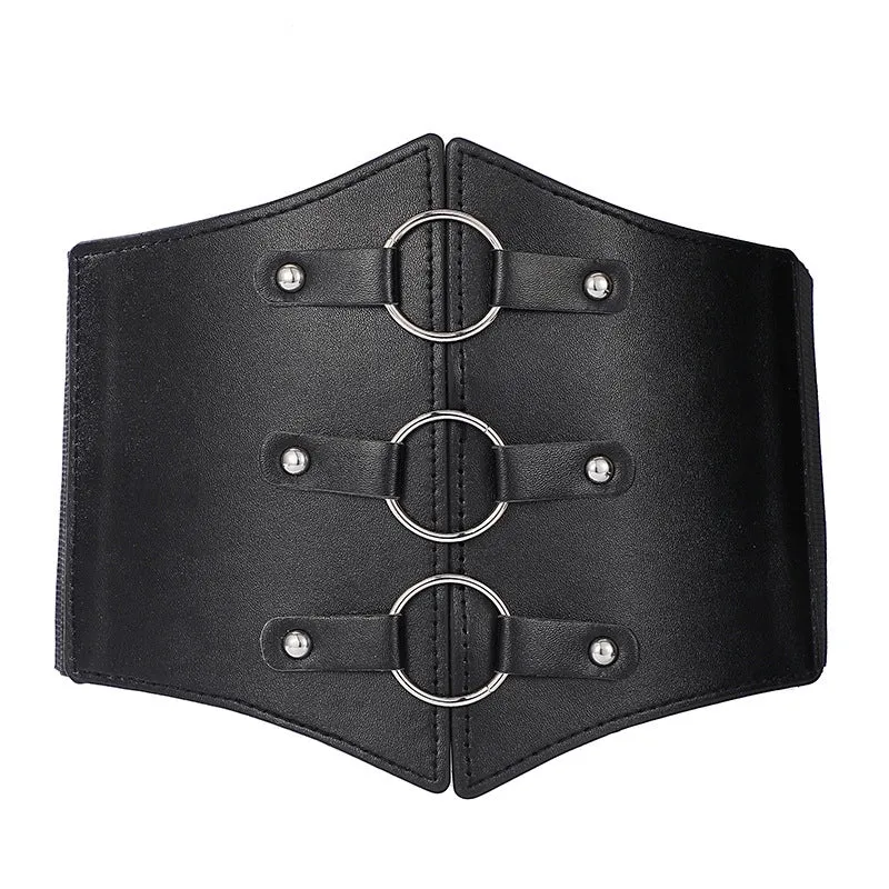 Fashion Solid Color Pu Leather Alloy Women's Corset Belts