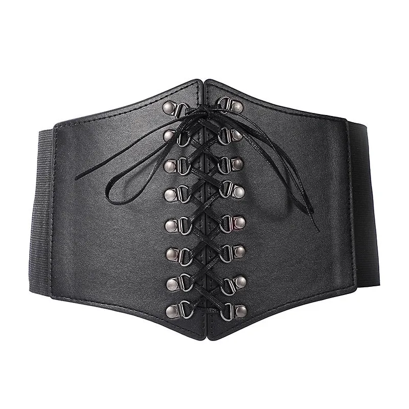 Fashion Solid Color Pu Leather Alloy Women's Corset Belts