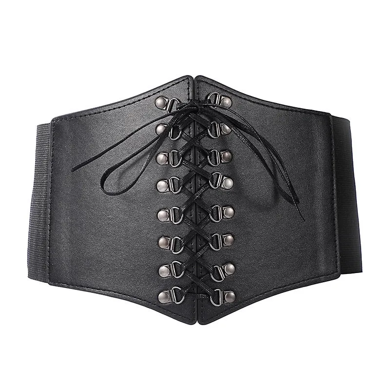 Fashion Solid Color Pu Leather Alloy Women's Corset Belts