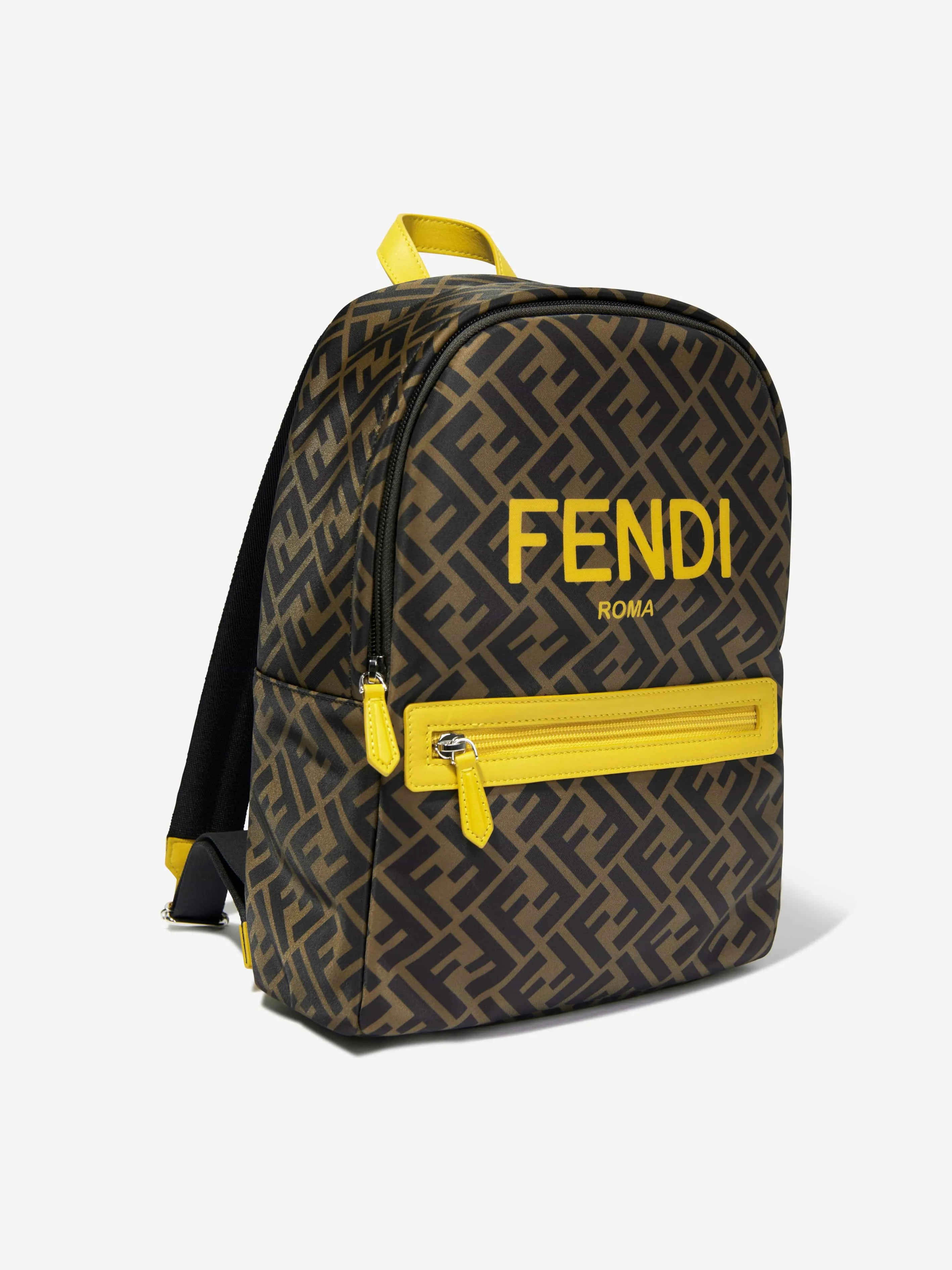 Fendi Kids FF Logo Backpack in Brown