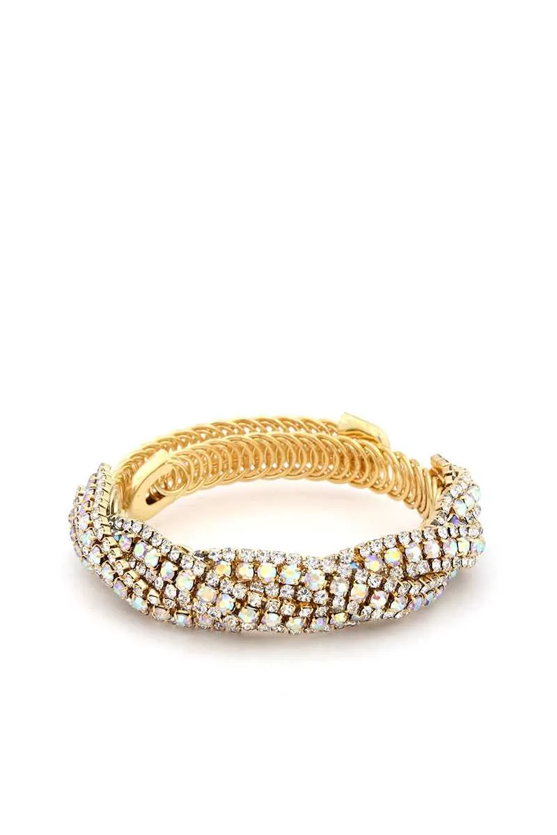 Flexible Rhinestone Metal Bracelet