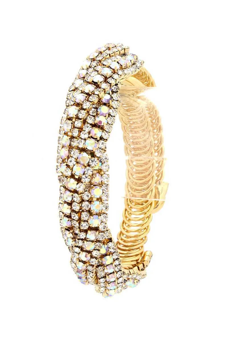 Flexible Rhinestone Metal Bracelet