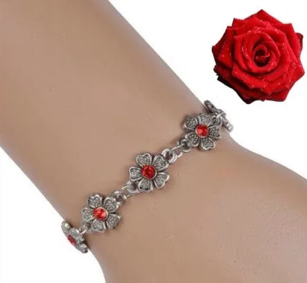 Flower rhinestone bracelets