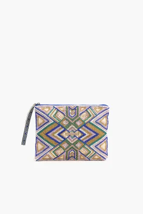 Geo Lilac Embellished Pouch