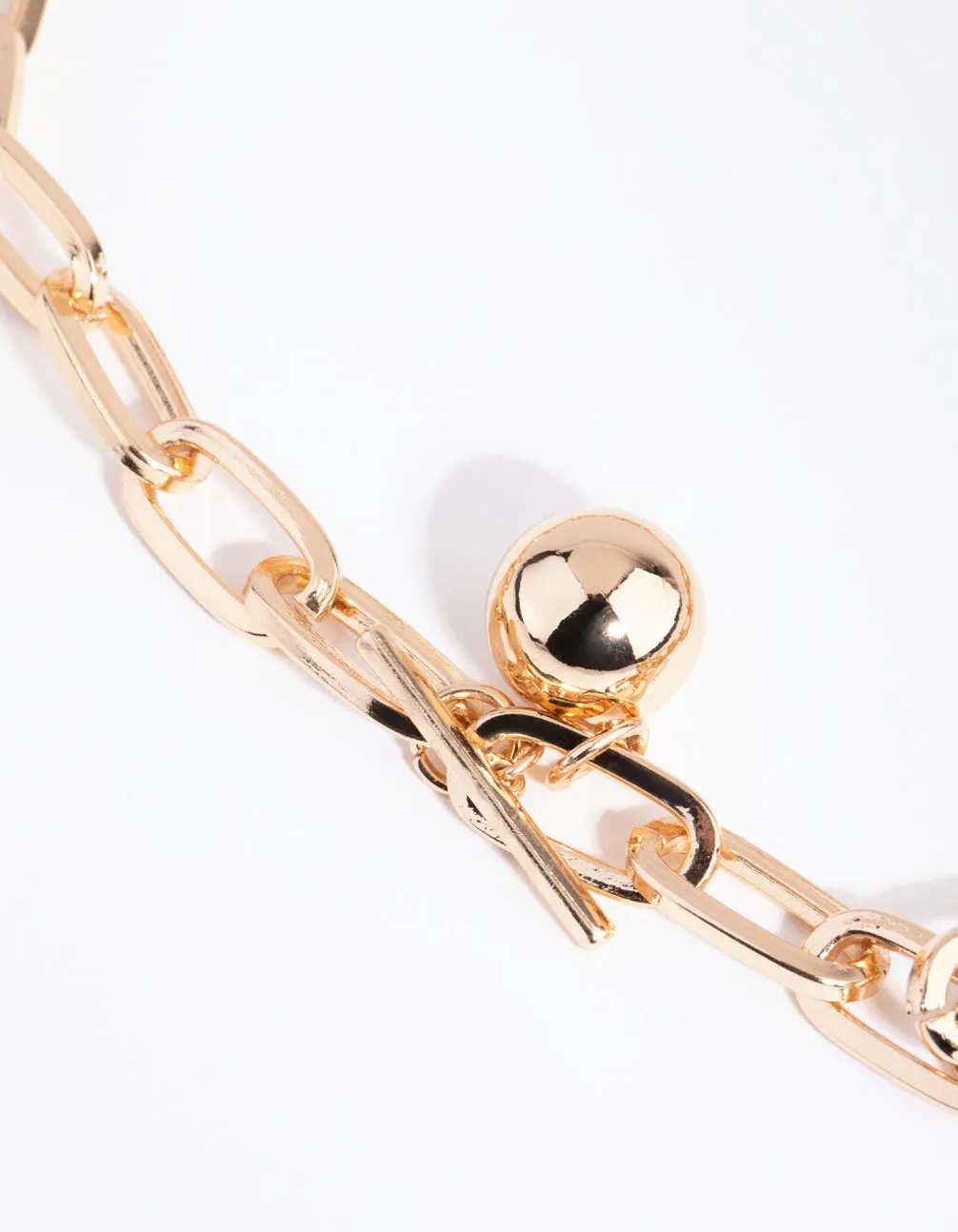 Gold Link Chain with Ball Belt