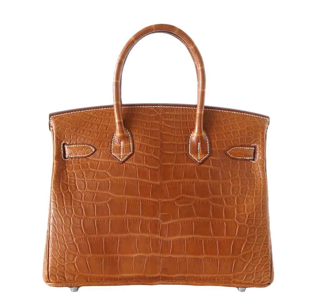 Hermes Birkin 30 Alligator Fauve Barenia Bag