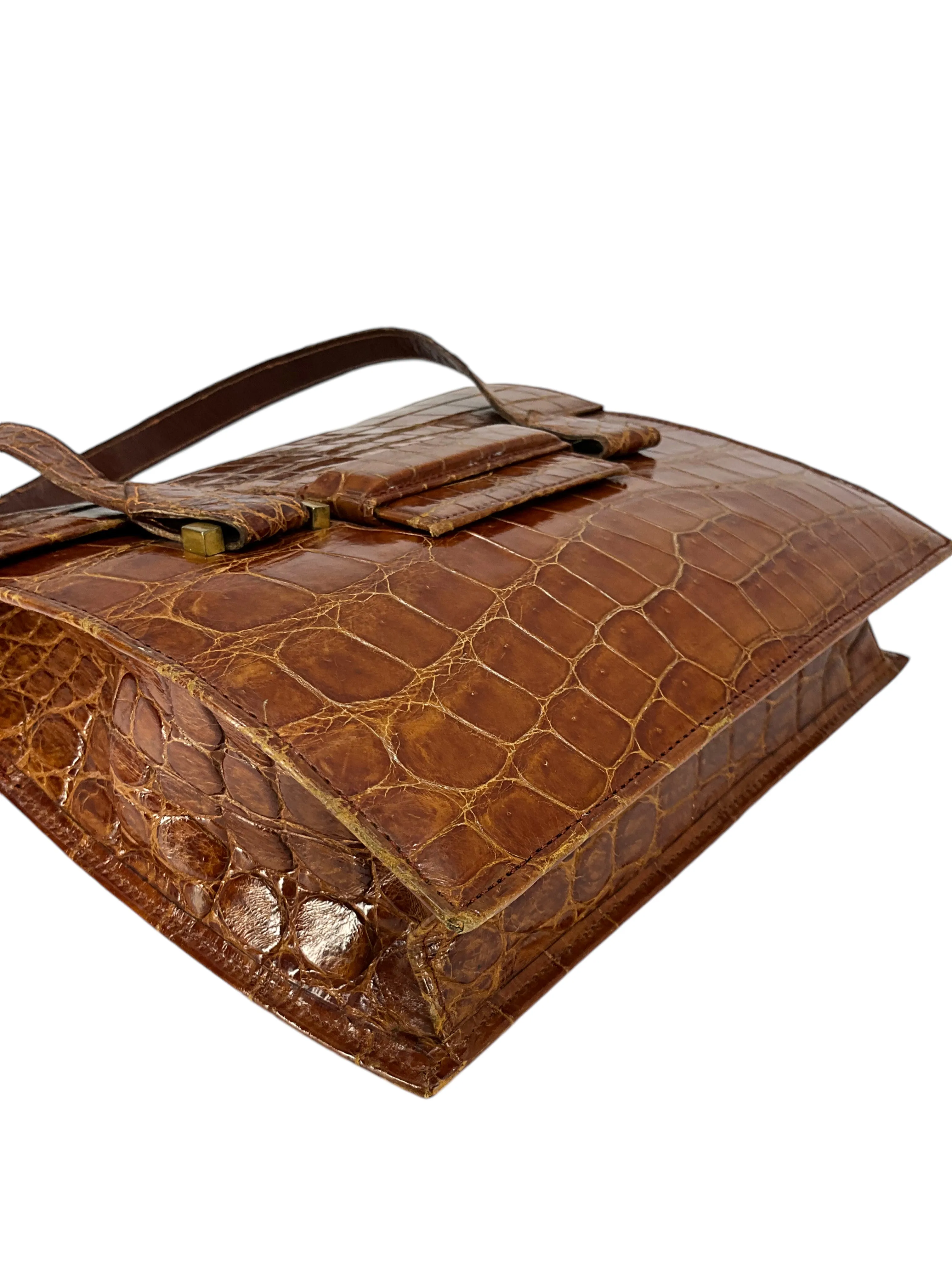 HERMES Vintage '24 Faubourg' Alligator Bag