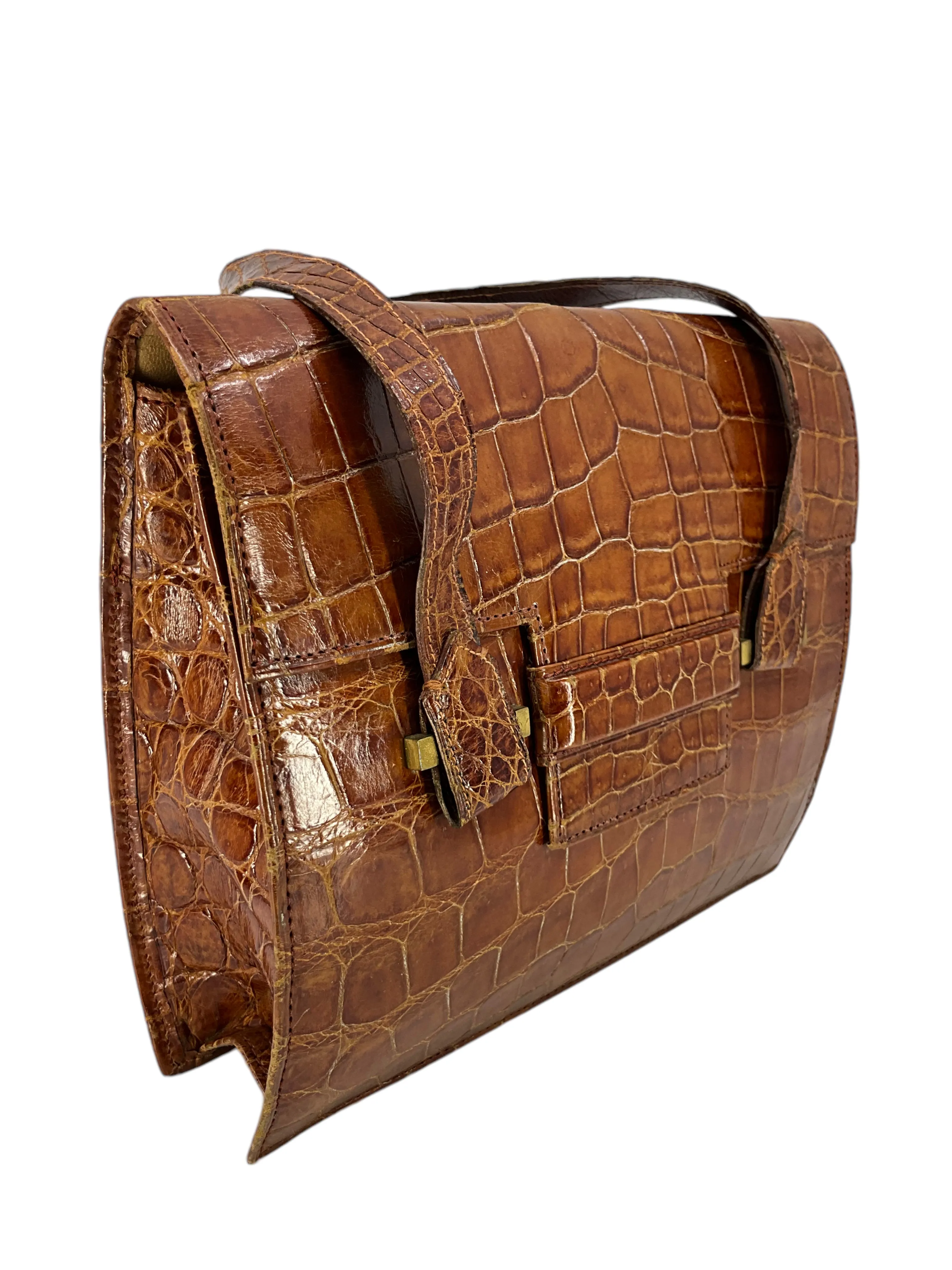 HERMES Vintage '24 Faubourg' Alligator Bag