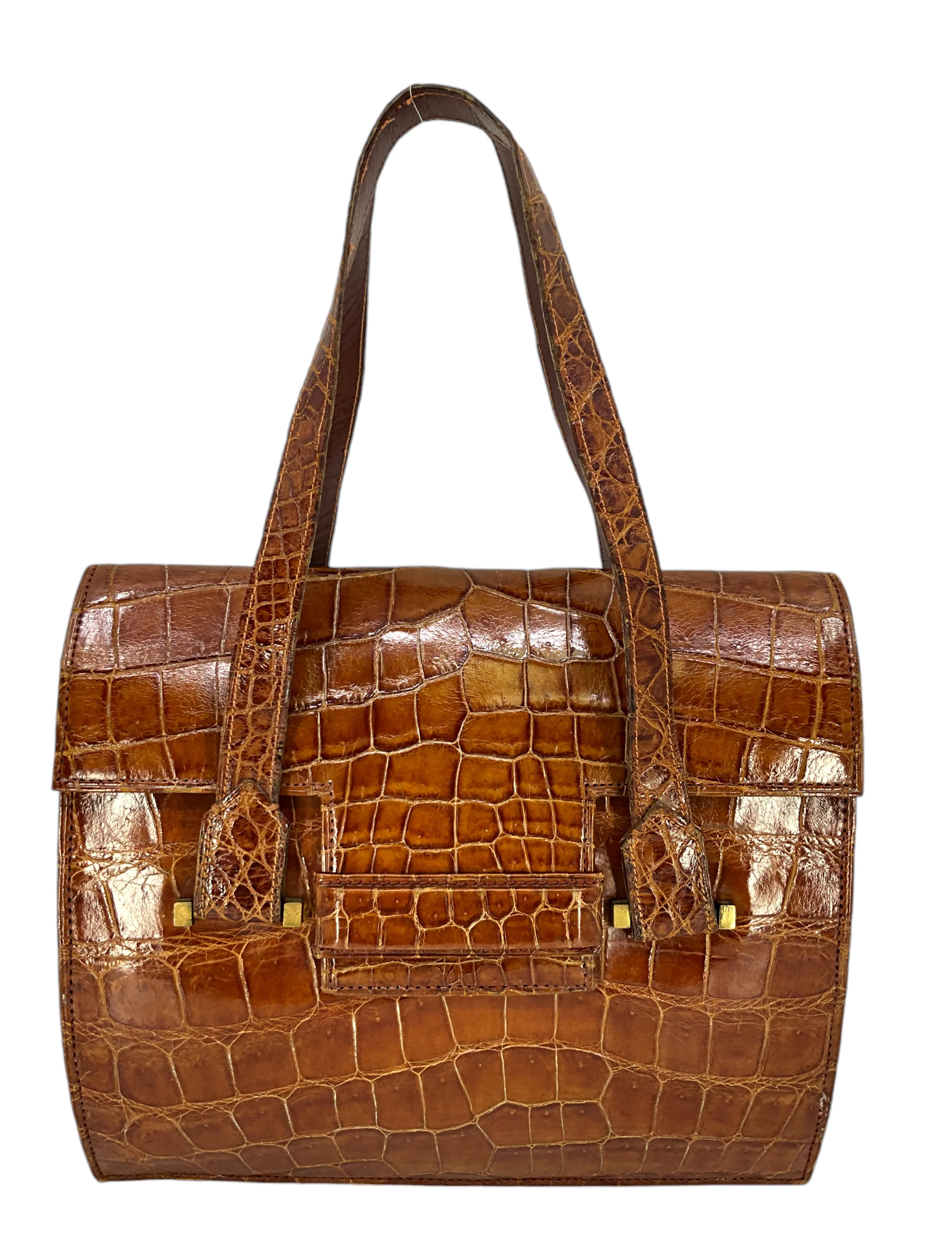 HERMES Vintage '24 Faubourg' Alligator Bag