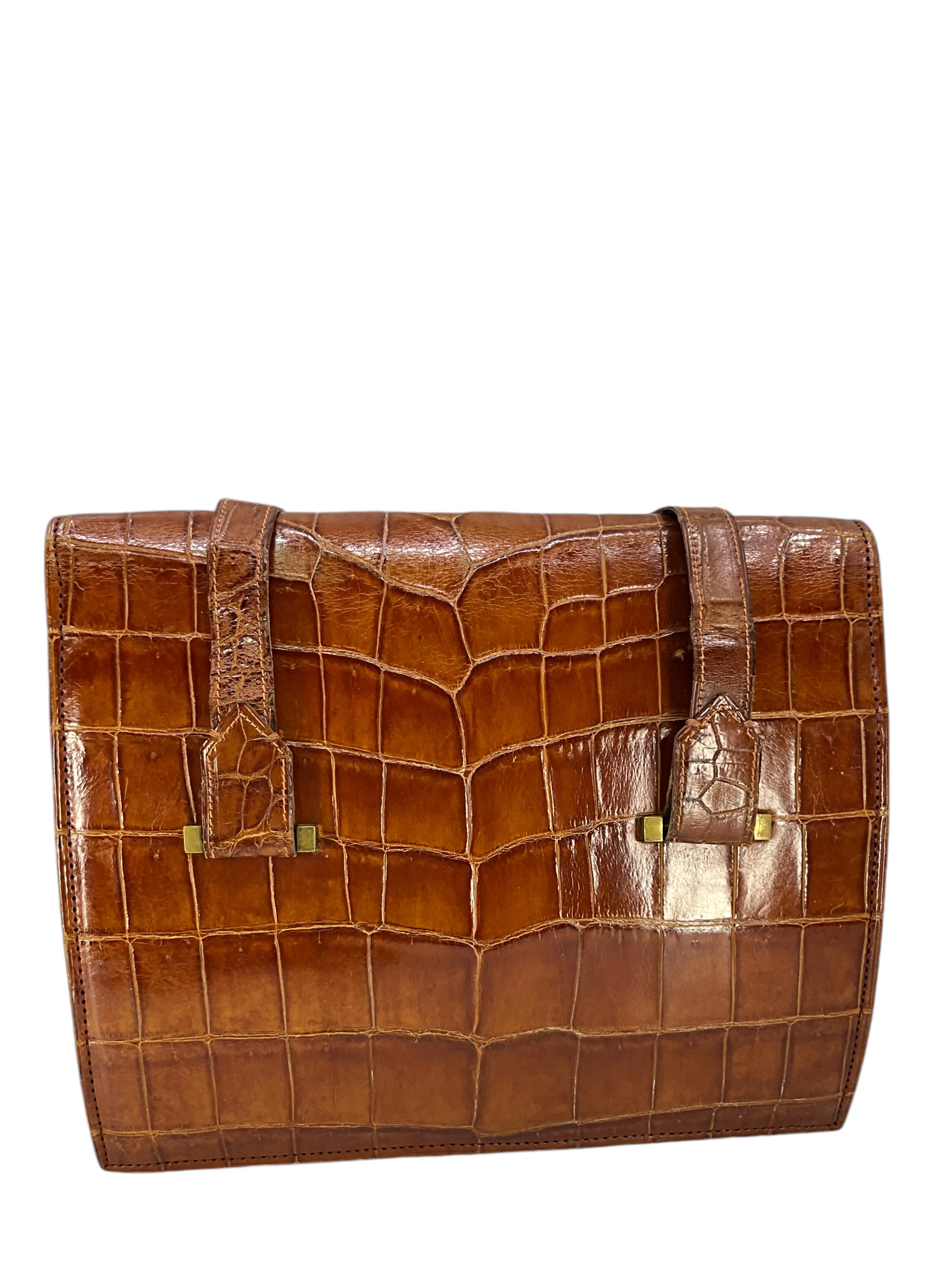 HERMES Vintage '24 Faubourg' Alligator Bag