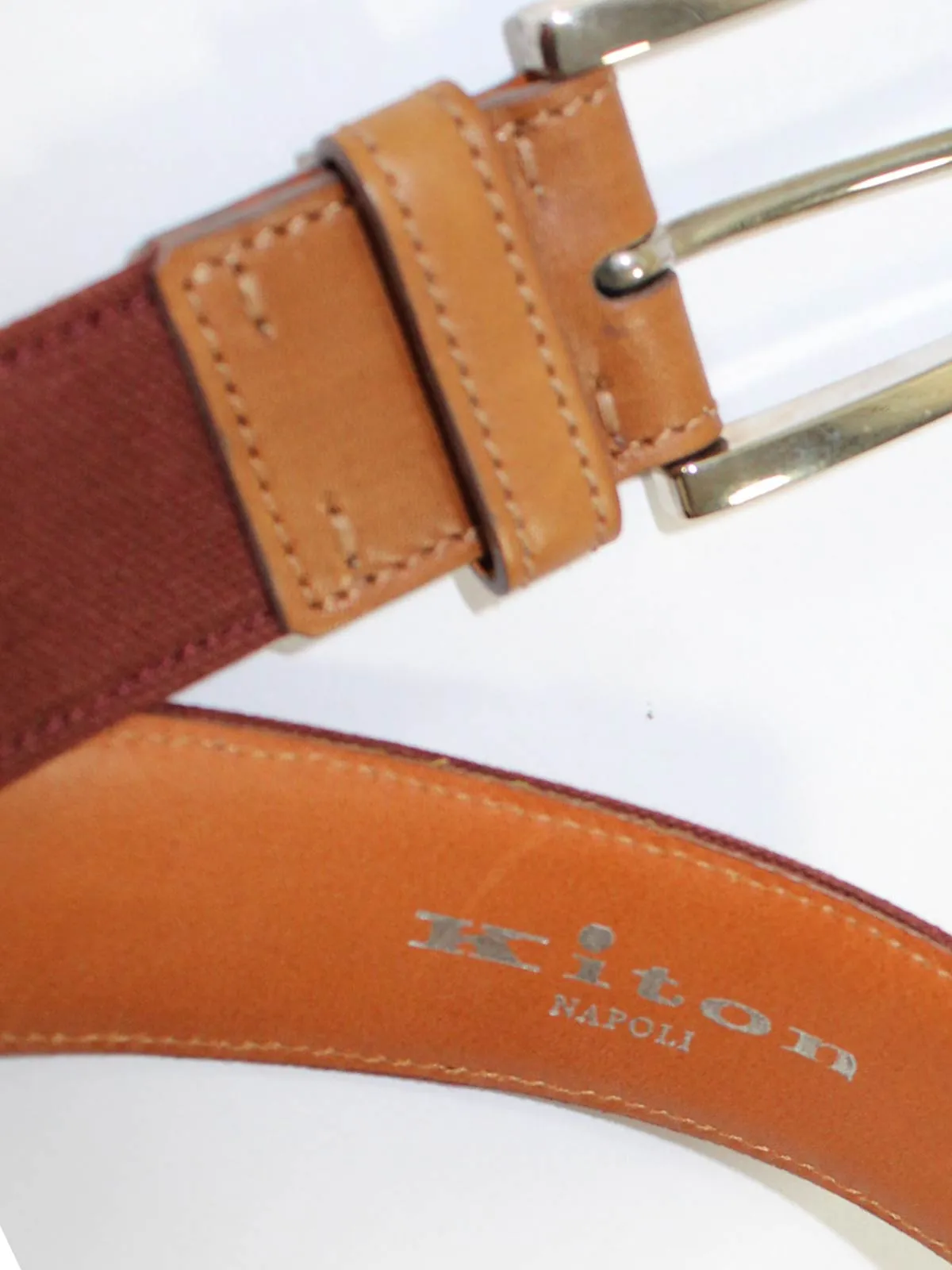 Kiton Leather Belt Cognac Men Belt 85 / 34 SALE