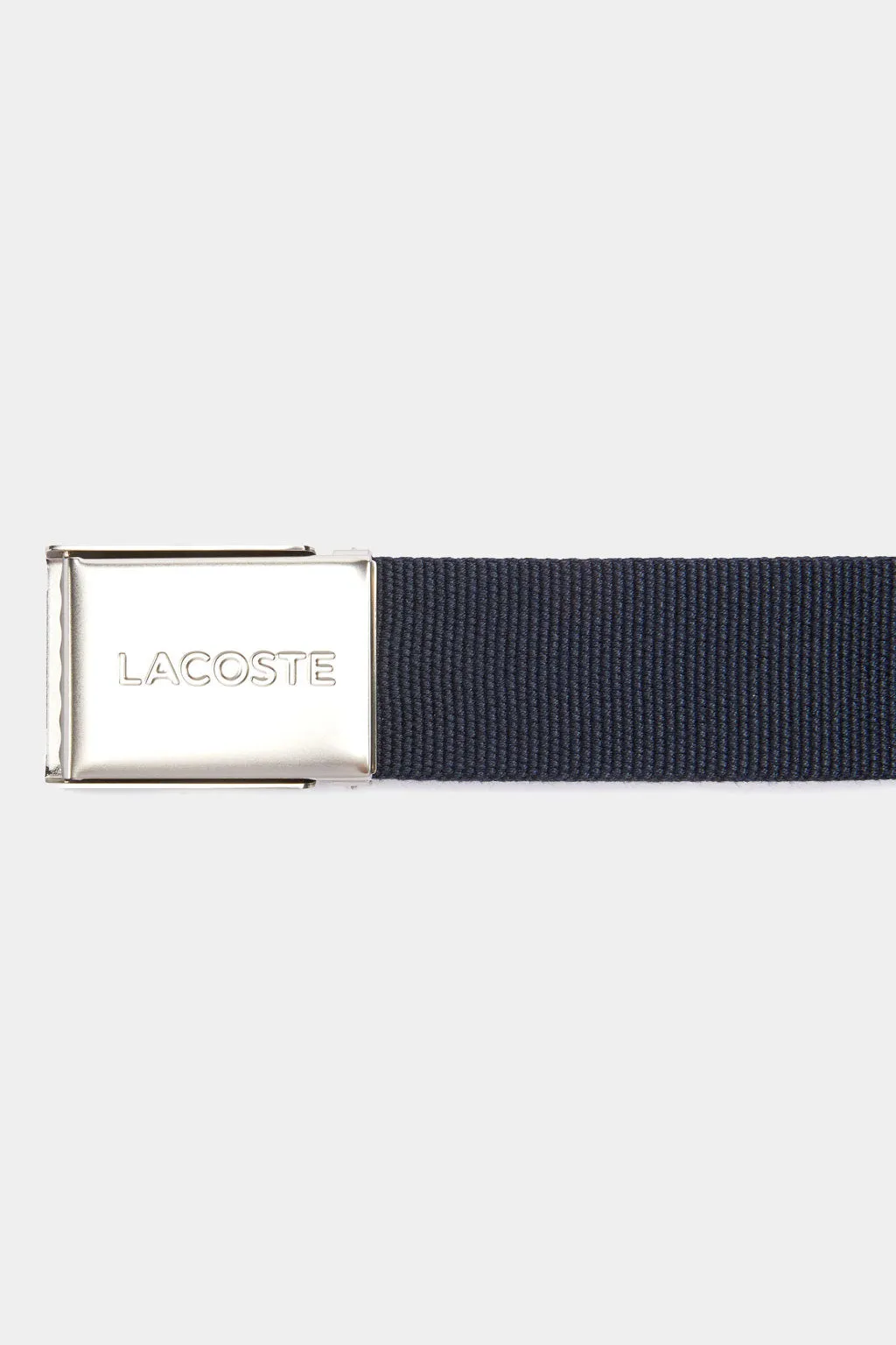 Lacoste - Made In France Engraved Buckle Woven Fabric Belt