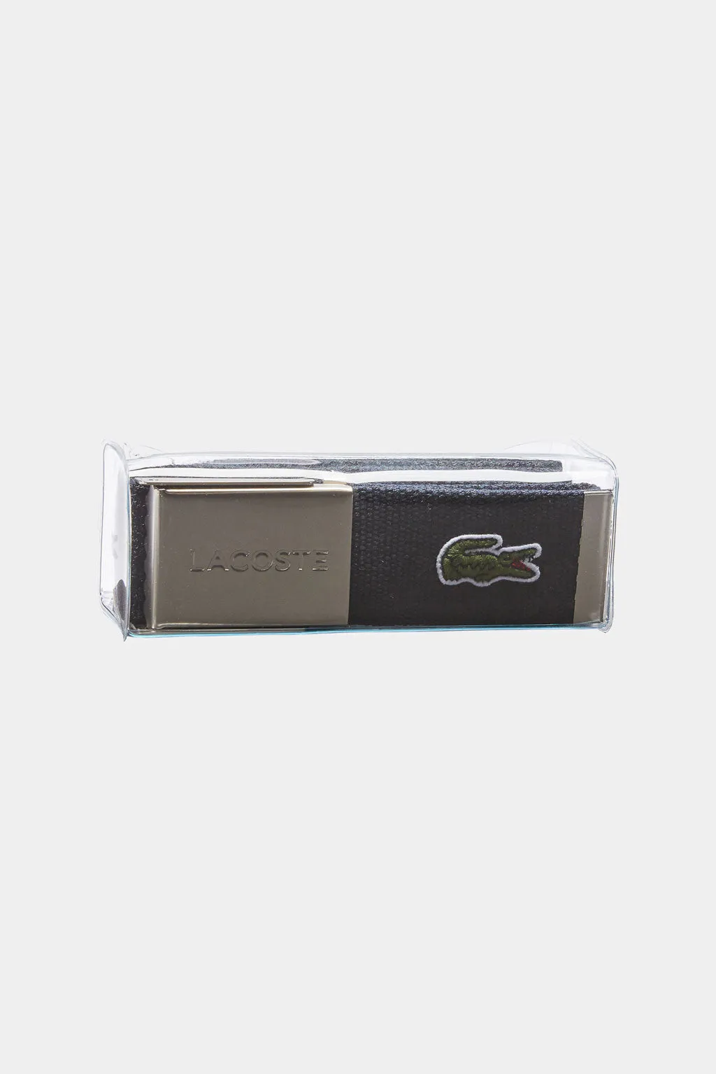 Lacoste - Made In France Engraved Buckle Woven Fabric Belt