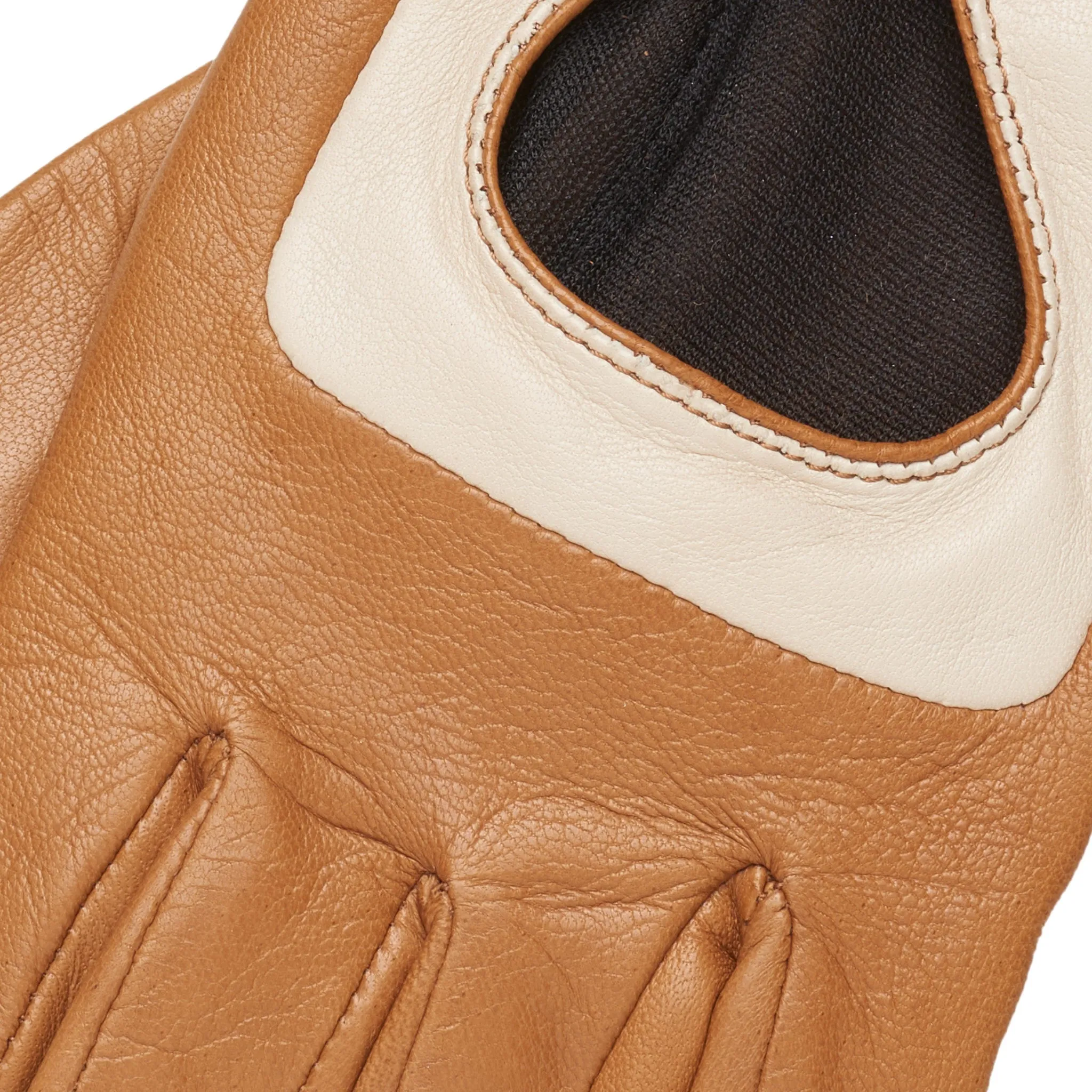 Livorno Camel and Cream Leather Gloves