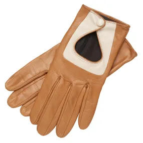 Livorno Camel and Cream Leather Gloves