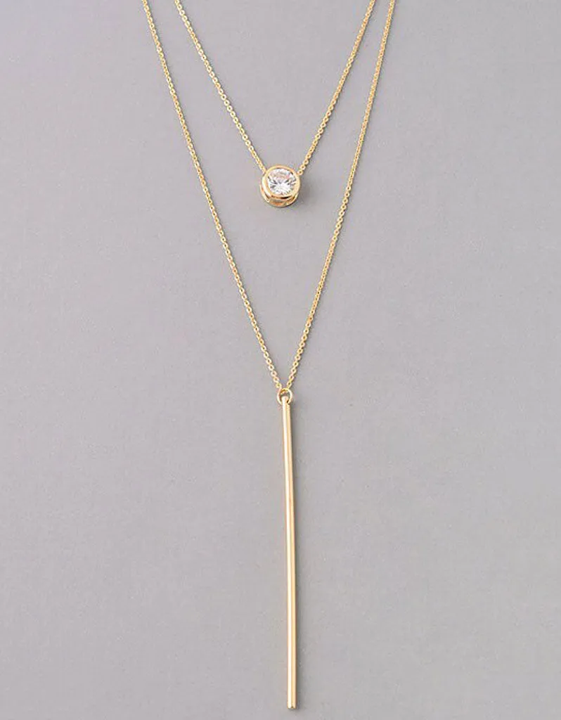 Luxe Oval Double Y Necklace in Gold