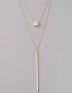 Luxe Oval Double Y Necklace in Gold