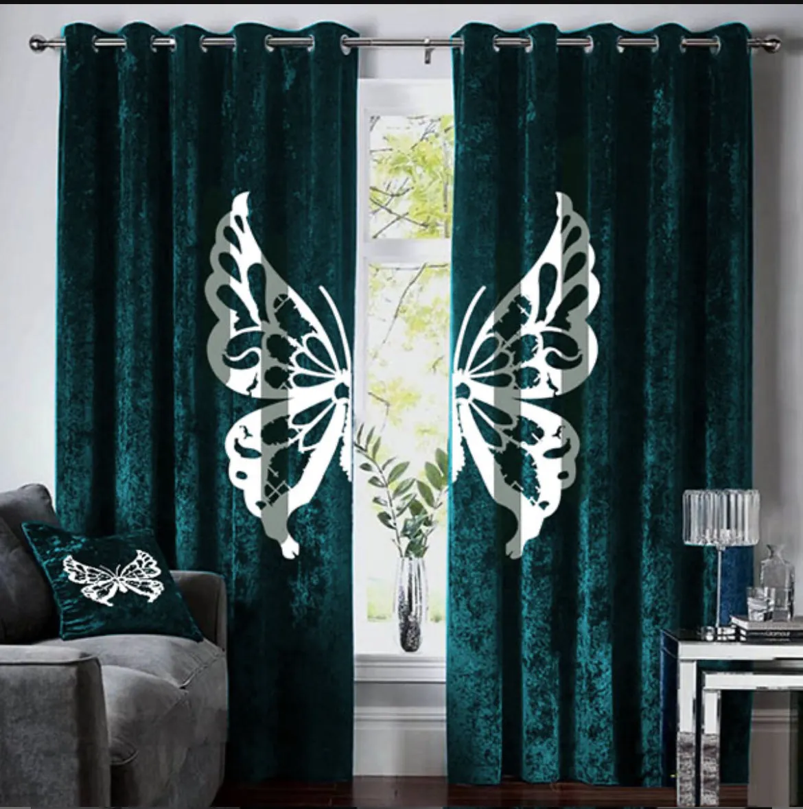 Luxury Velvet butterfly Curtains