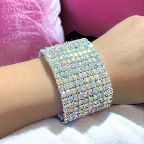 MADISON - ab 10 row stretch rhinestone bracelet