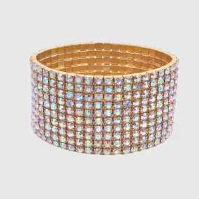 Madison - ab gold 10 row stretch bracelet