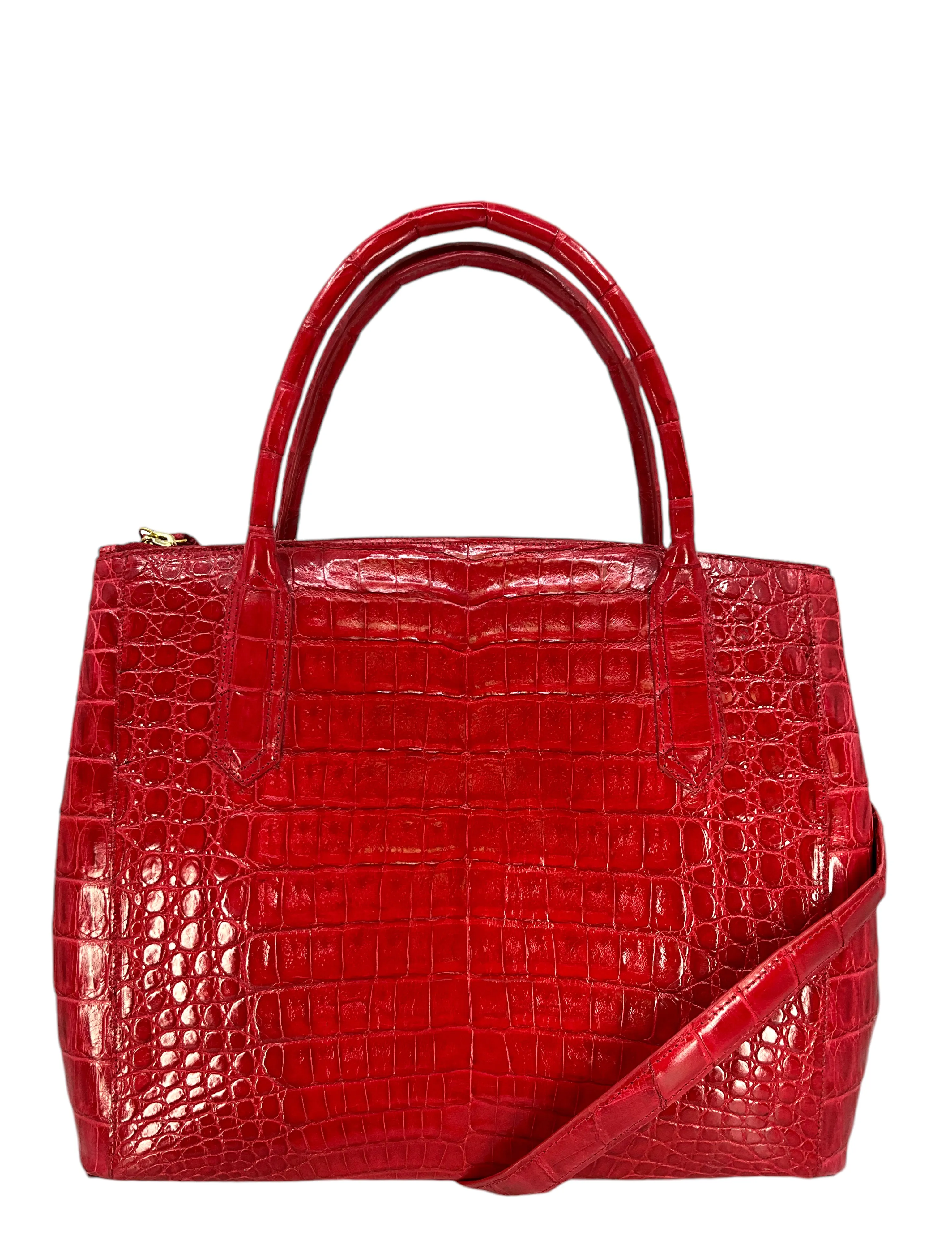 Nancy Gonzalez Crocodile Double Zip Tote with Strap